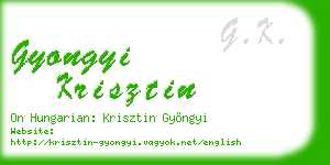 gyongyi krisztin business card